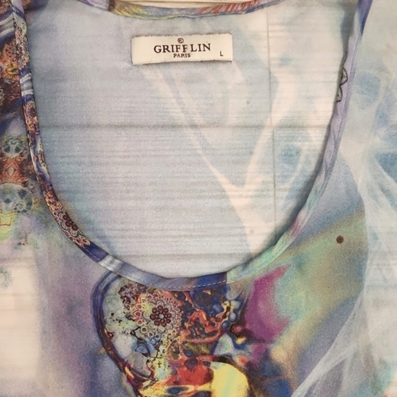 Womens Grifflin Paris sheer colorful tank top size Large. - Picture 11 of 14